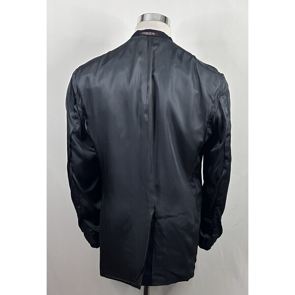 Evan Picone 44L Vintage Blazer 100% Wool Navy Blue Gold Two Button Lined Vented - Picture 7 of 7